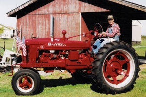 This is a pic of my grandpa's 1944 Farmall tractor he completely restored from a pile of rust to look brand new.